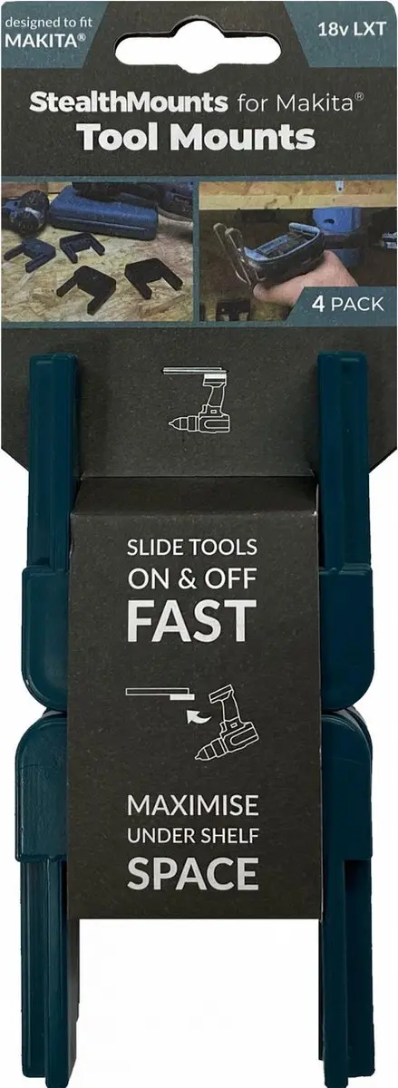 Makita Stealthmounts TM-MK18-BLU-4 Machinehouder - 4 Stuks - Blauw
