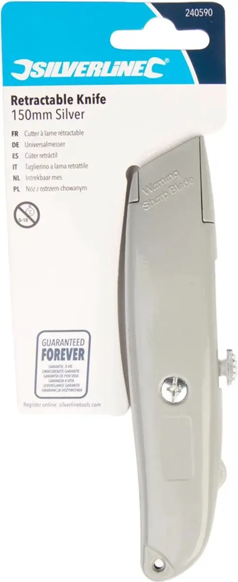 Silverline Intrekbaar Stanleymes 150mm - Zilver