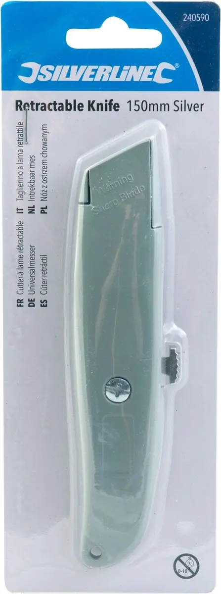 Silverline Intrekbaar Stanleymes 150mm - Zilver