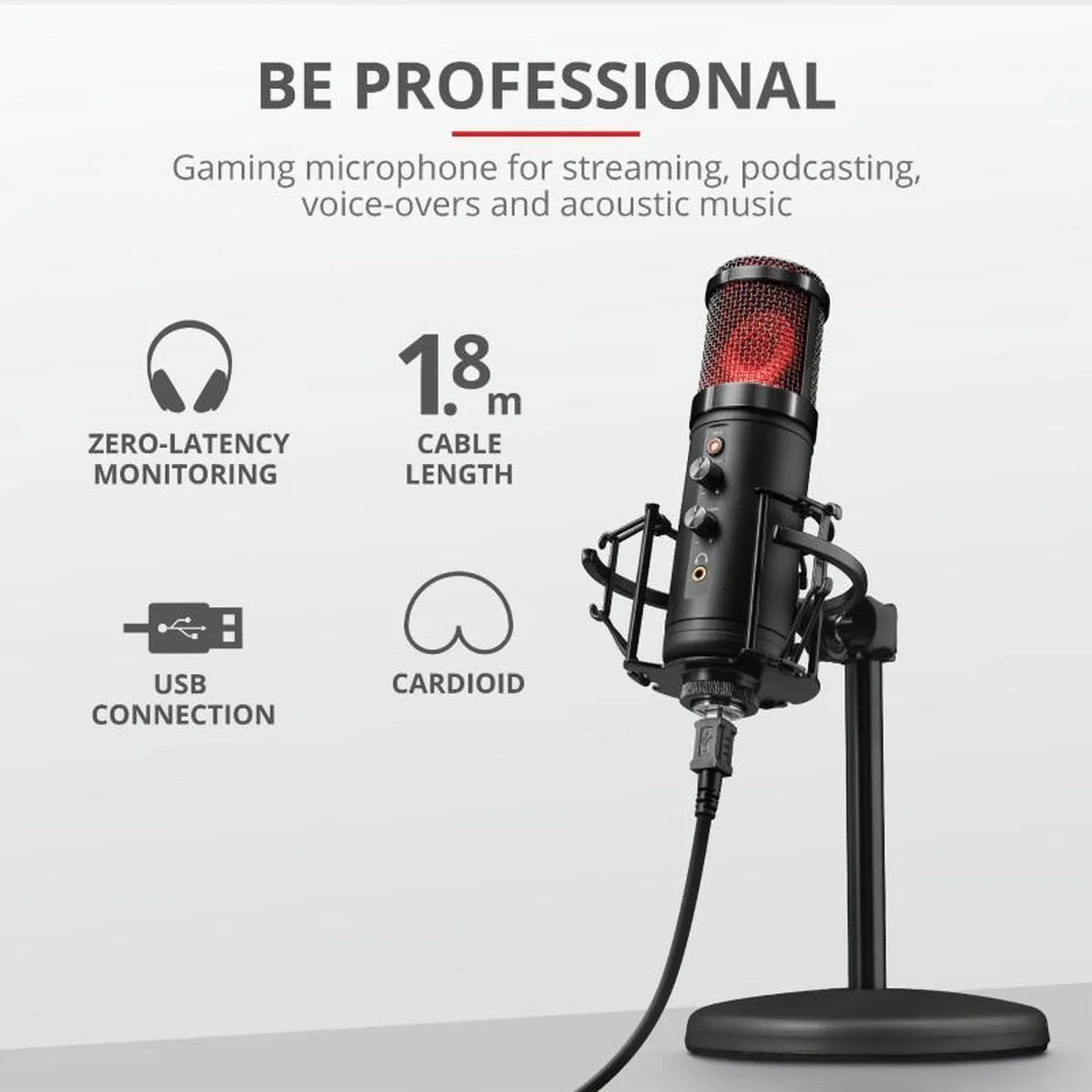 Trust GXT256 Exxo Streaming Microfoon - Zwart