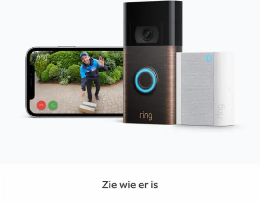 Ring Video Doorbell (2nd Gen) Venetian Bronze met Chime - slimme deurbel - batterij