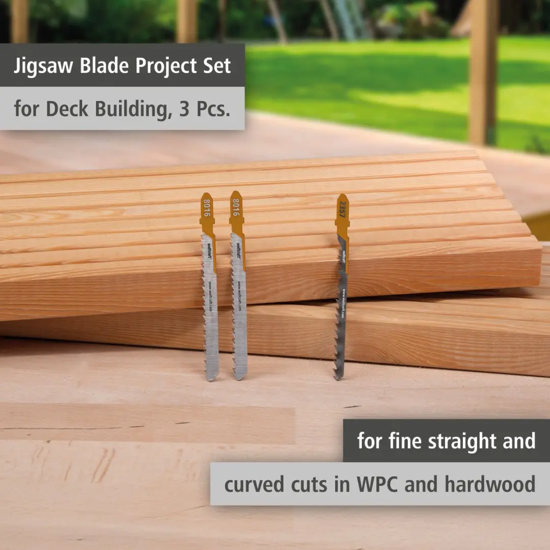 Wolfcraft Decoupeerzaagbladen 2357000 - 3 Stuks - Hardhout/WPC