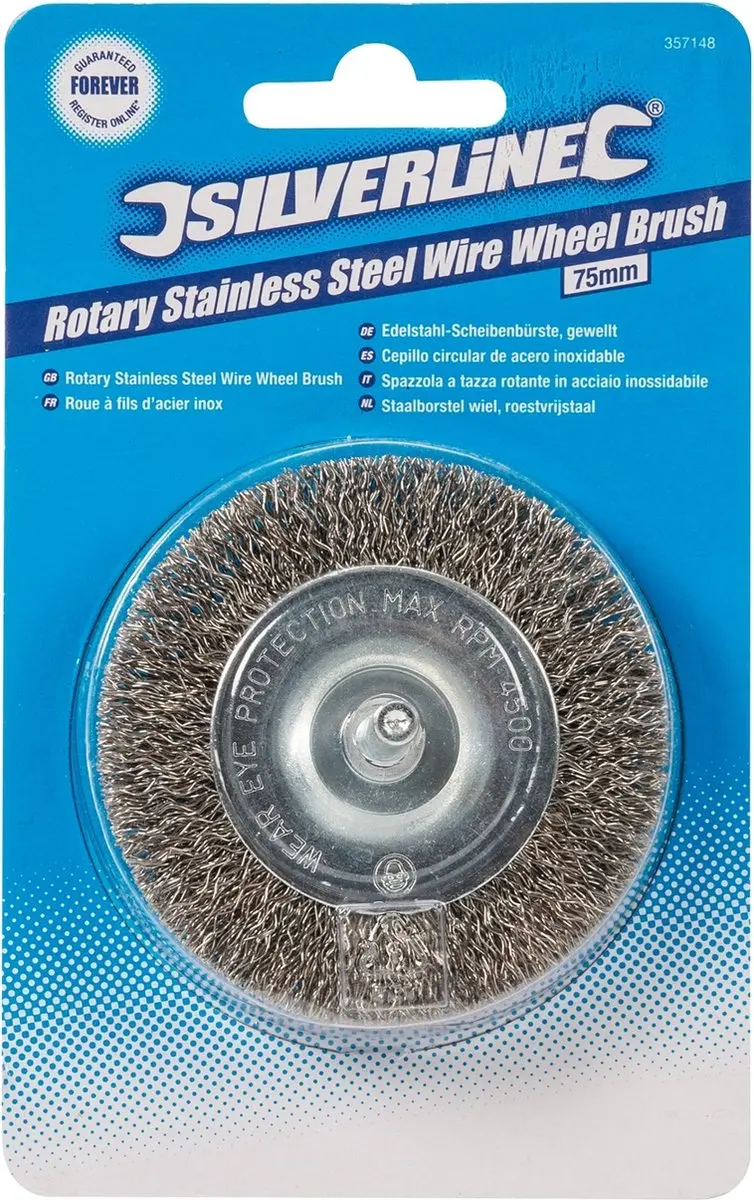 Silverline Staalborstel Wiel Ø75mm - Roestvrijstaal