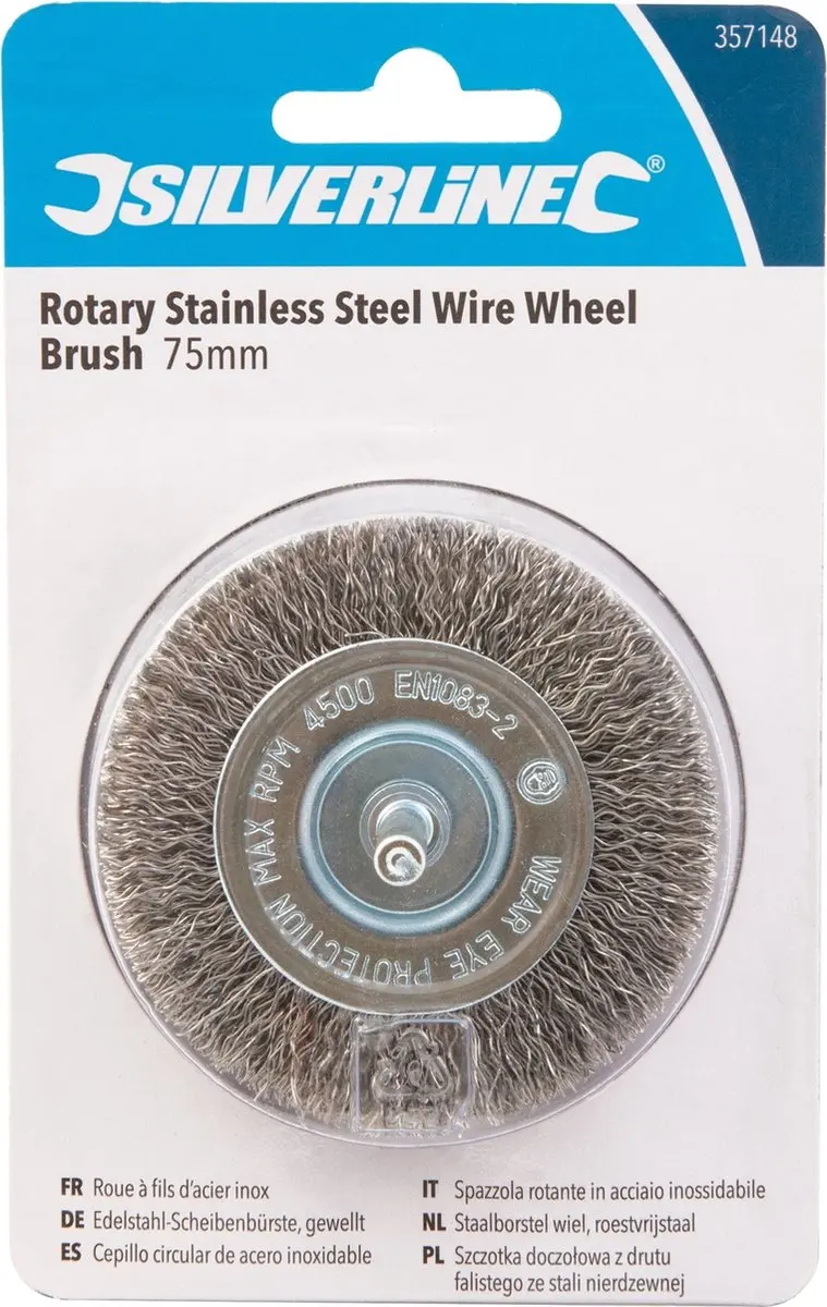 Silverline Staalborstel Wiel Ø75mm - Roestvrijstaal