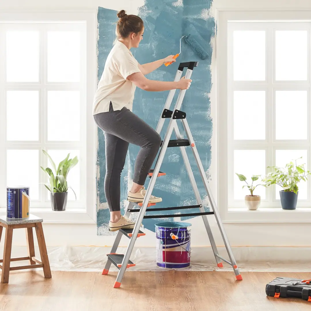 Songmics GLT005B11 Trapladder 5 Treden - Aluminium