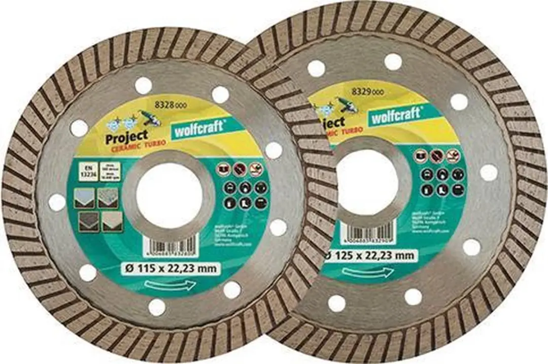 Wolfcraft Pro Ceramic Turbo Diamantdoorslijpschijf 115mm - Steen/Keramiek