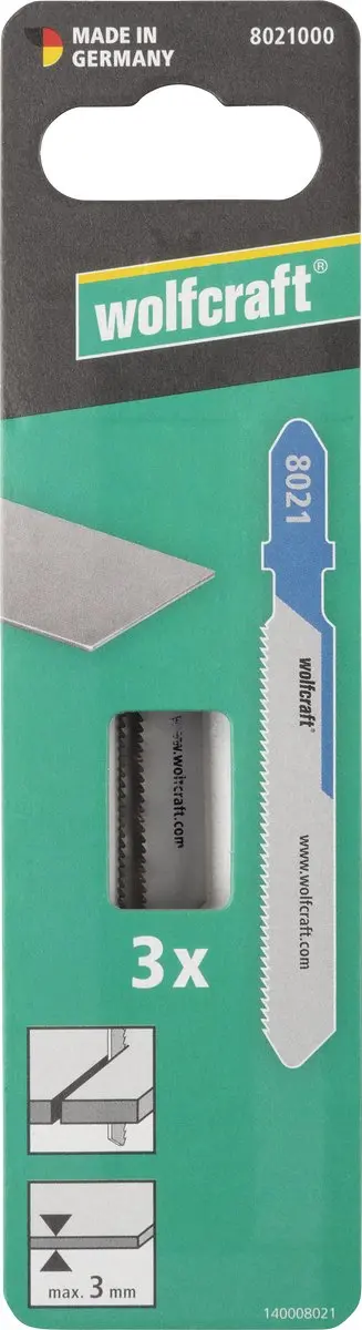 Wolfcraft Decoupeerzaagbladen HSS T-schacht 8021000 - 3 Stuks