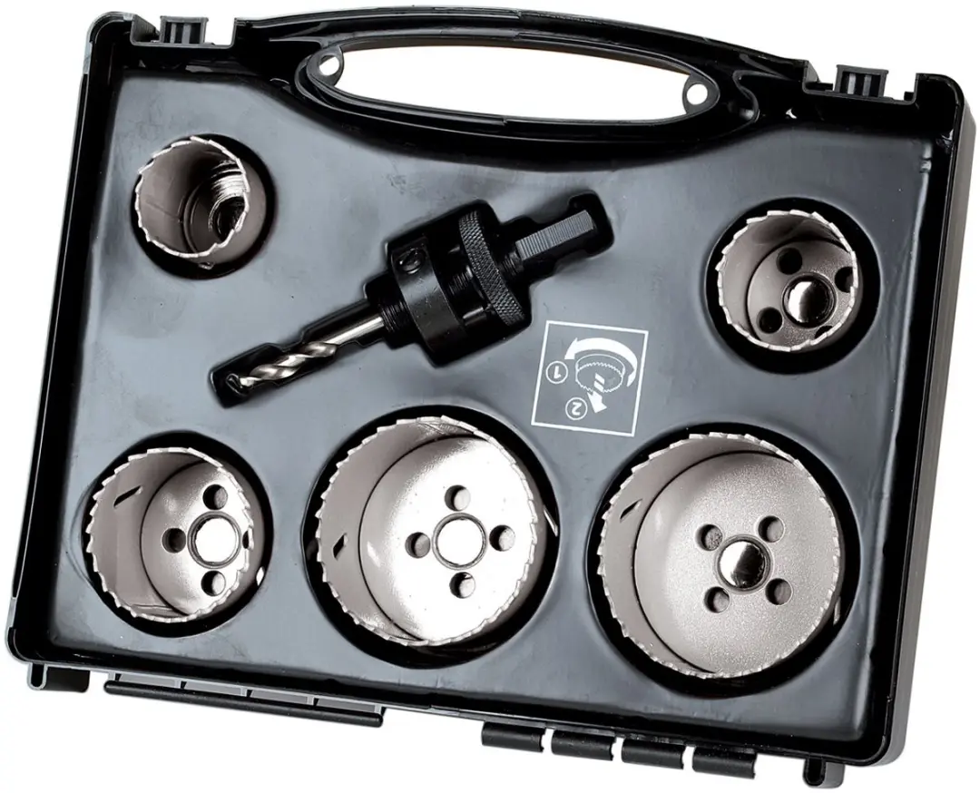 Wolfcraft BiM Gatenzaag Set 6-delig Ø25-83mm - Steen - afbeelding 6 van 6