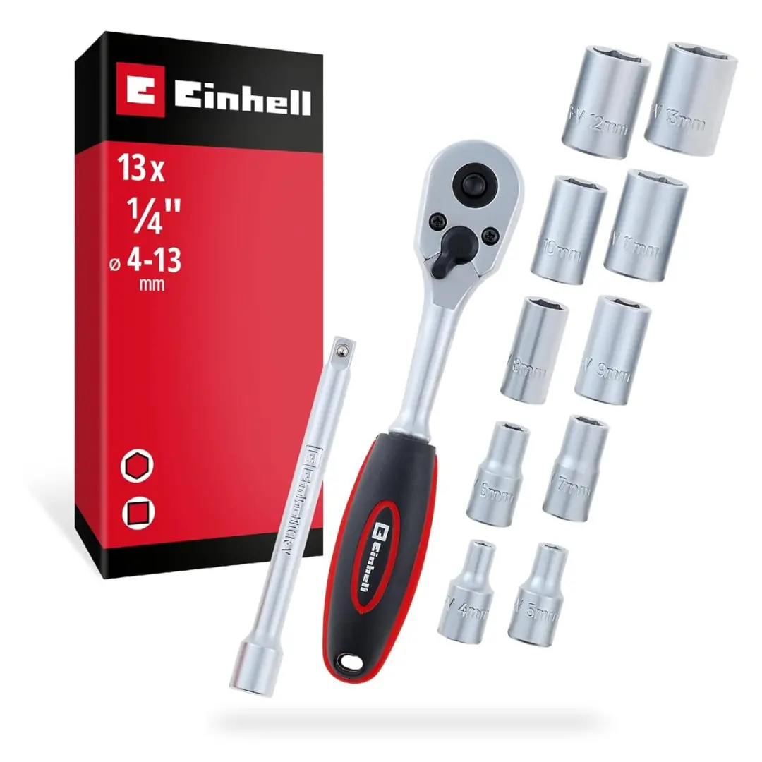 Einhell 13-delige 1/4" Omkeerbare Ratelset