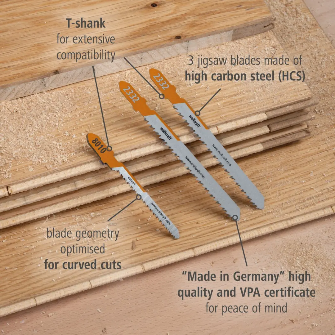 Wolfcraft Decoupeerzaagbladen Parket 2332000 - 3 Stuks