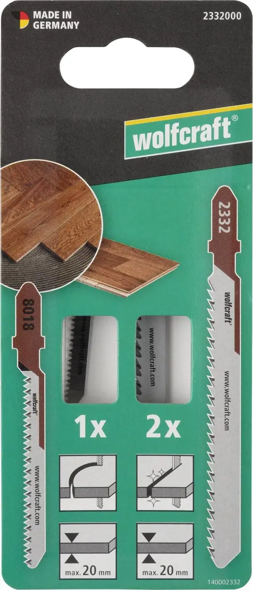 Wolfcraft Decoupeerzaagbladen Parket 2332000 - 3 Stuks