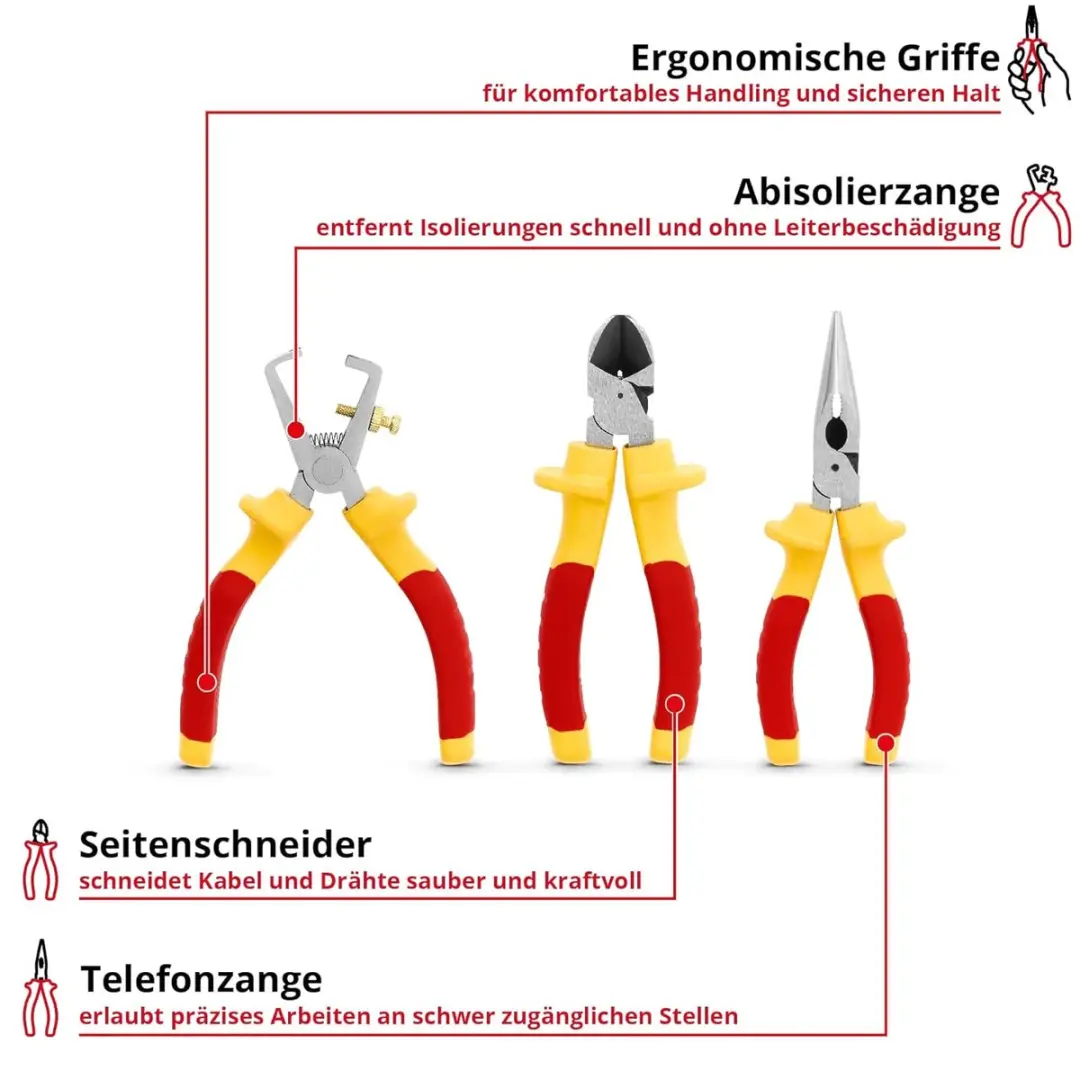 Einhell Elektriciens Tangenset 3-delig - 1000V - afbeelding 6 van 6