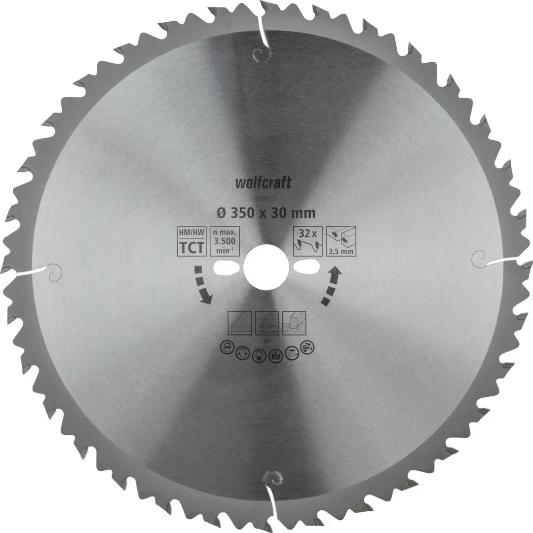 Wolfcraft Zaagtafel Cirkelzaagblad 350mm 32 Tanden