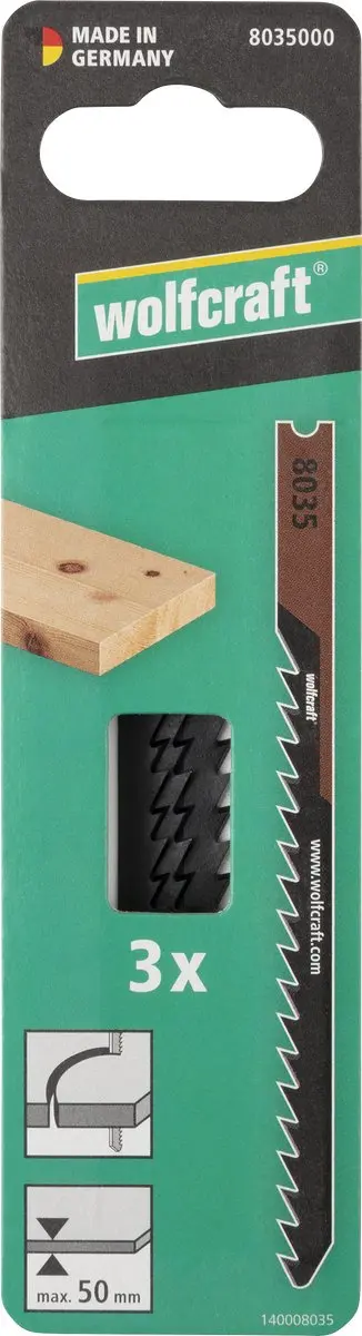 Wolfcraft Decoupeerzaagbladen HCS U-schacht 3 Stuks - 8035000