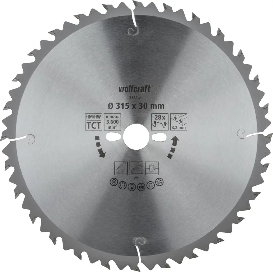 Wolfcraft 6664000 Zaagtafel Cirkelzaagblad 315mm