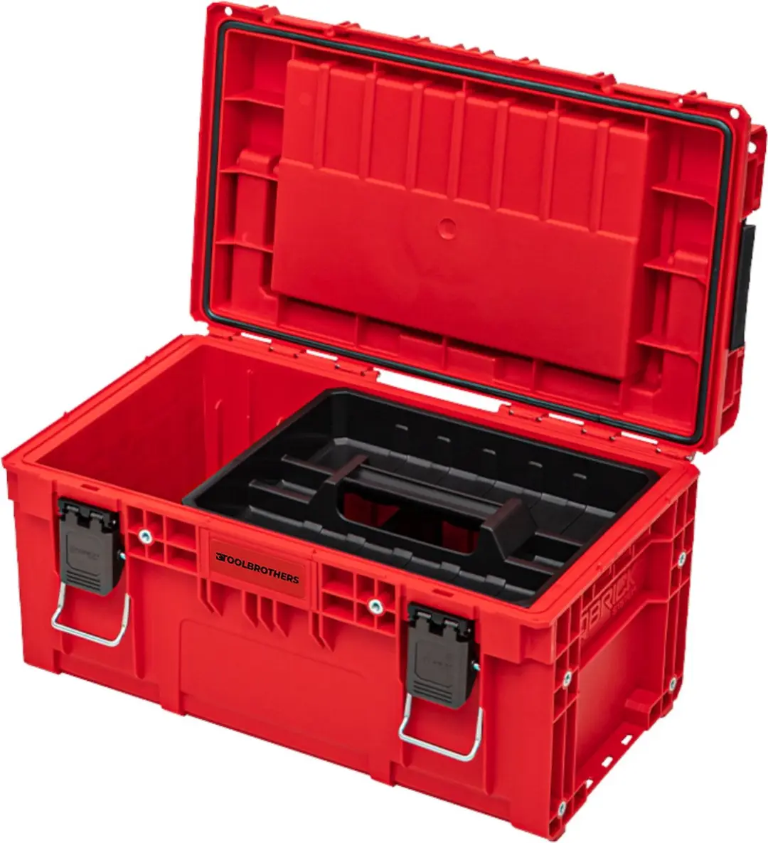 Toolbrothers RHINO XL Gereedschapskoffer ULTRA Handling+ - L 26l IP66 - Rood/Transparant/Zwart