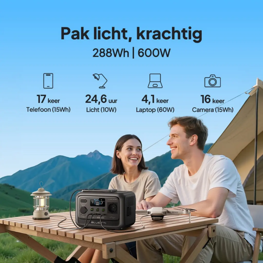 Bluetti Elite 30 V2 Powerstation 600W - 288Wh - afbeelding 6 van 6