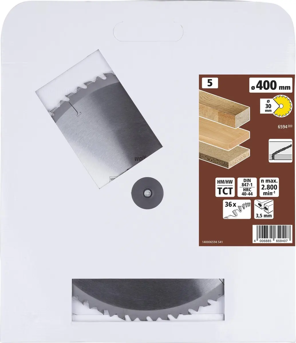 Wolfcraft Zaagtafel Cirkelzaagblad 400x30mm 36 Tanden