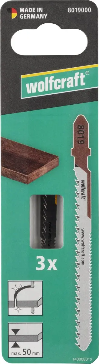 Wolfcraft Decoupeerzaagbladen HCS T-schacht 8019000 - 3 Stuks