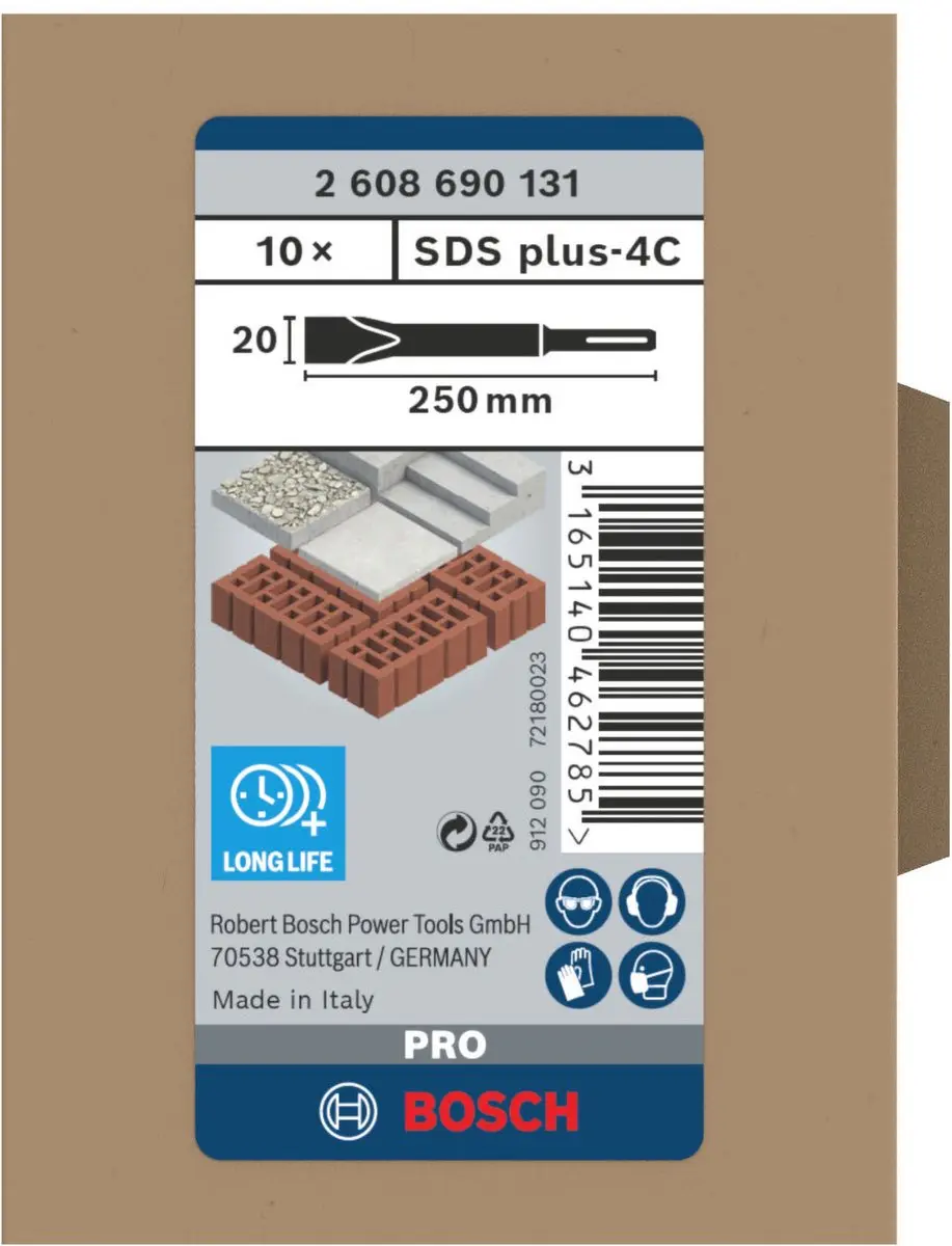 Bosch Professional SDS-Plus Plattebeitel 40x250 - 10 Stuks