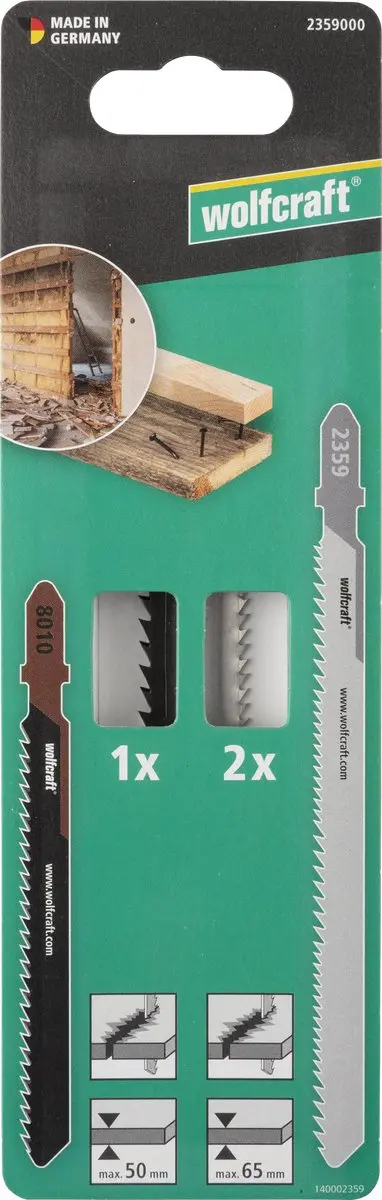 Wolfcraft Decoupeerzaagbladen 2359000 - 3 Stuks - Hout