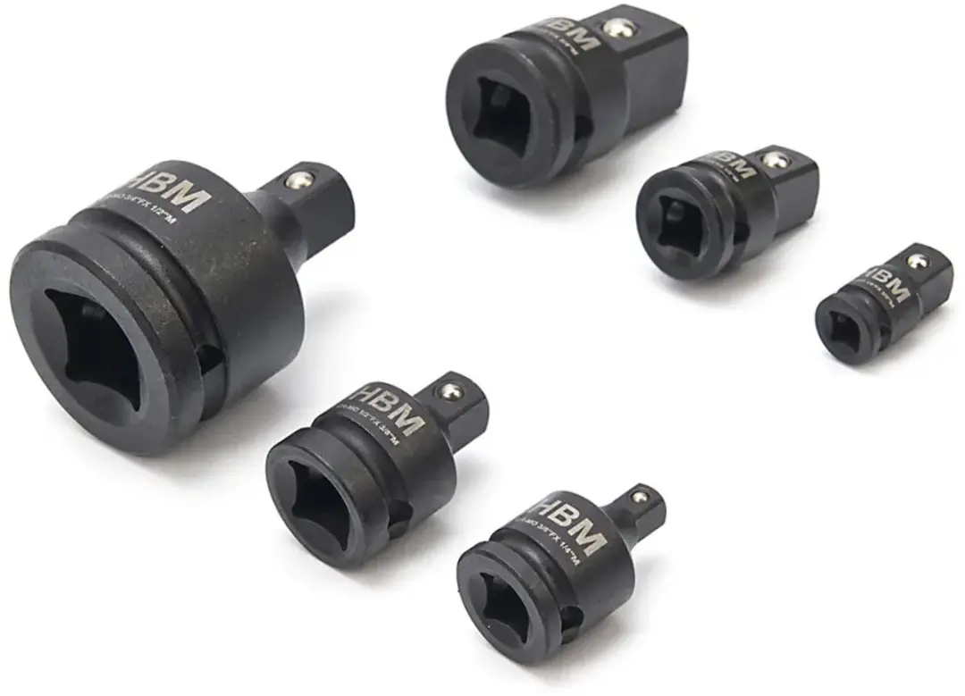 HBM Kracht Adapterset 6-delig - 10mm - Zwart