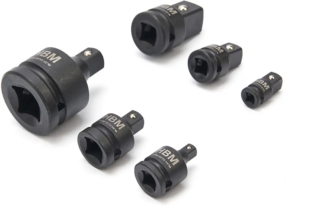 HBM Kracht Adapterset 6-delig - 10mm - Zwart