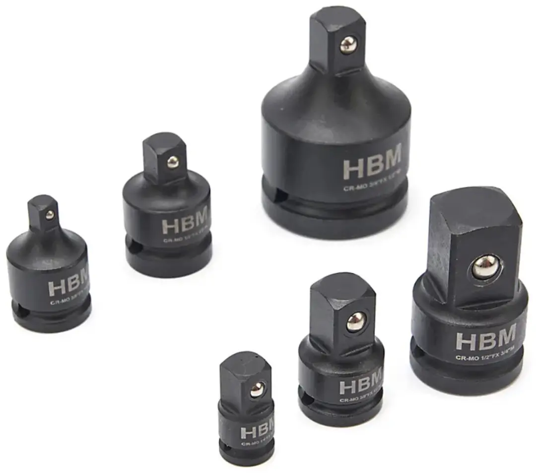 HBM Kracht Adapterset 6-delig - 10mm - Zwart