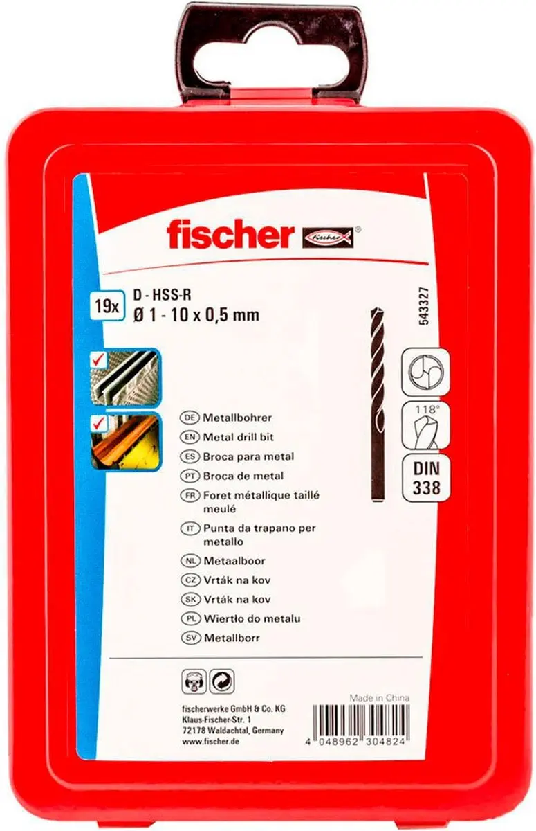 Fischer MS Metaal Borenset 19 Stuks
