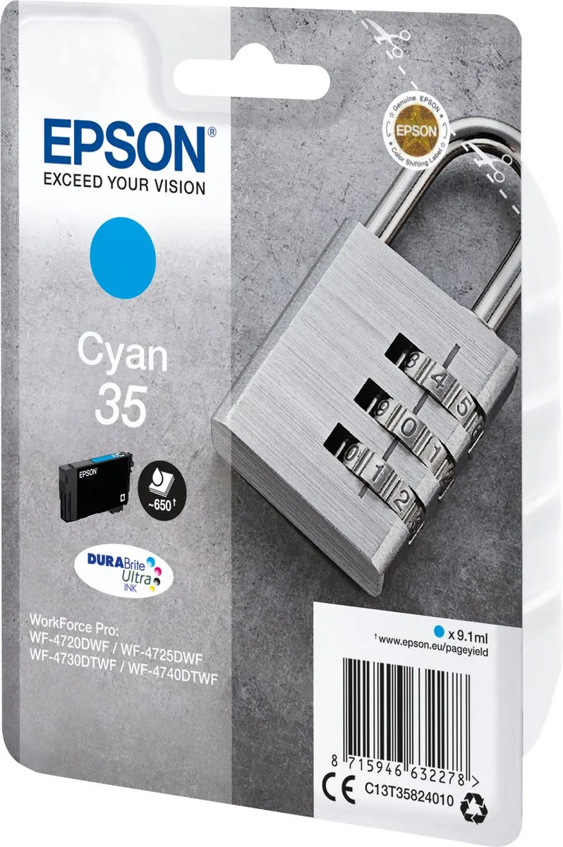 Epson Padlock C13T35824020 Cyaan - 9.1ml