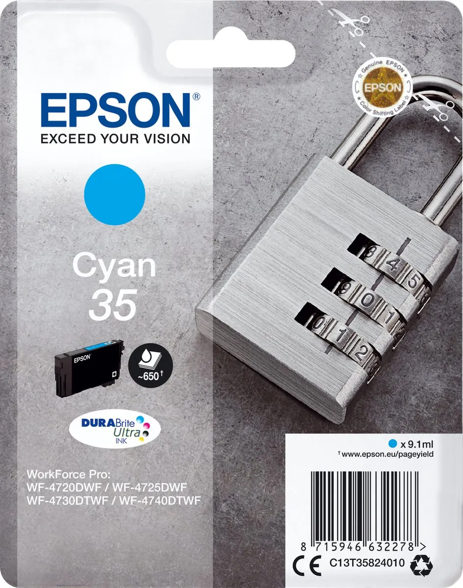 Epson Padlock C13T35824020 Cyaan