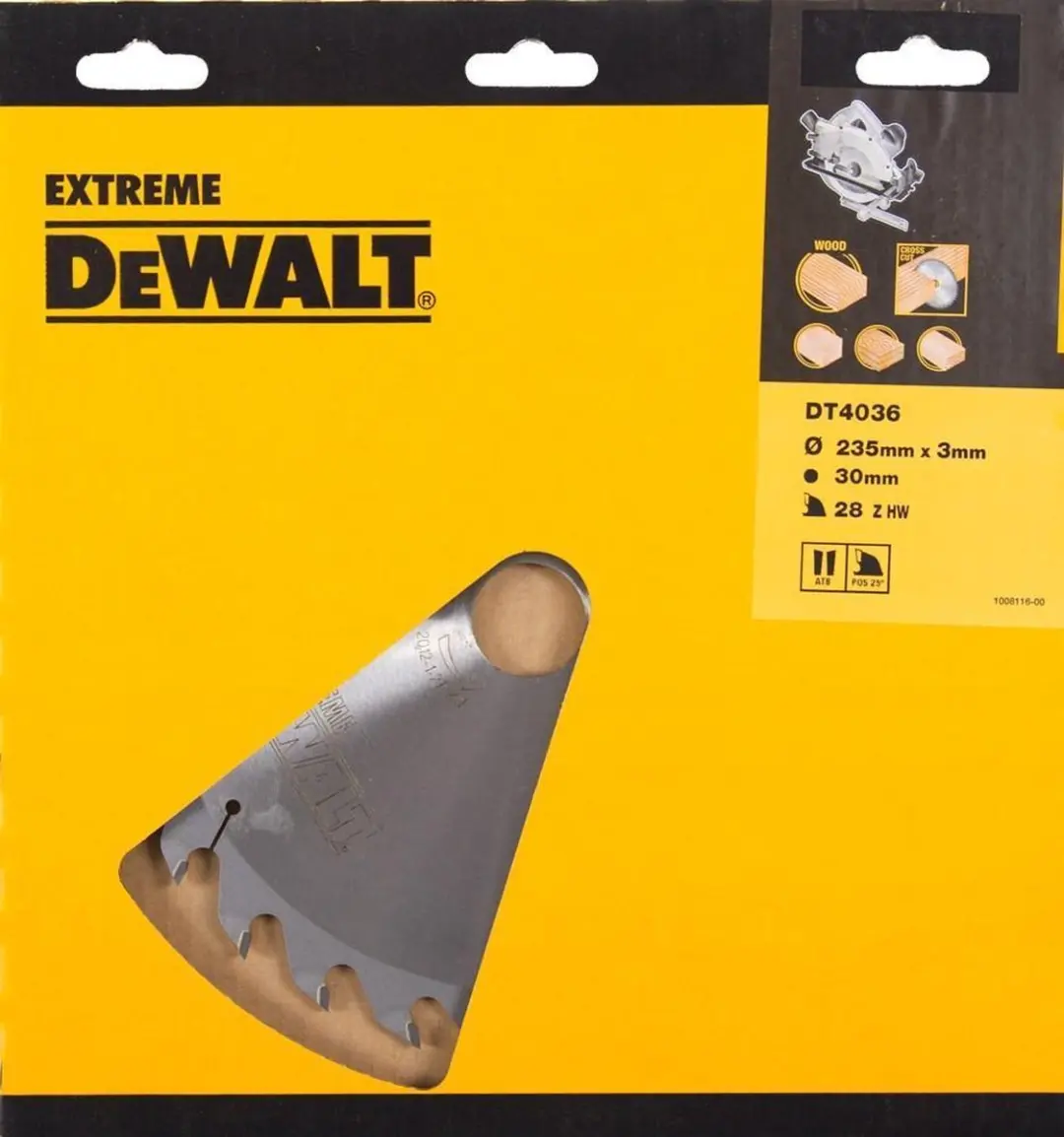 DeWalt DT4036-QZ Cirkelzaagblad Hout 235mm 28T - afbeelding 2 van 4