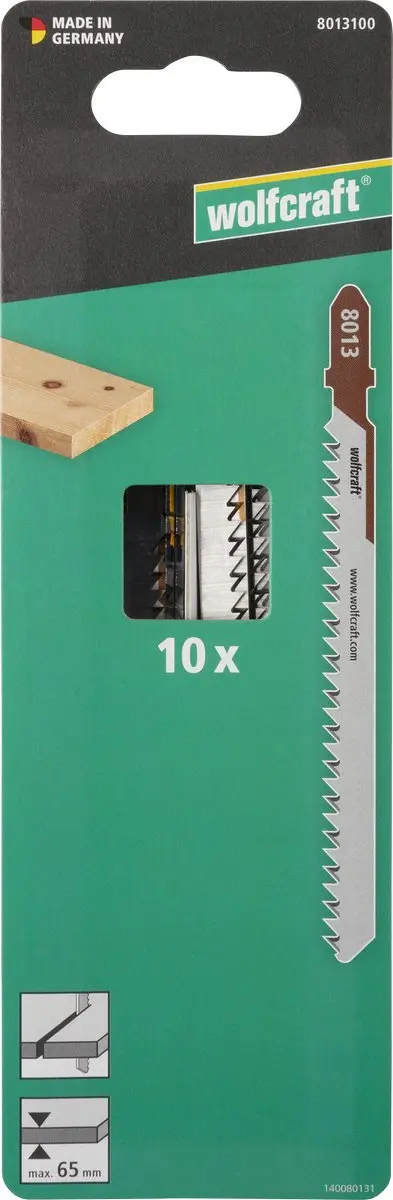 Wolfcraft Decoupeerzaagbladen HCS T-schacht 10 Stuks - 65mm
