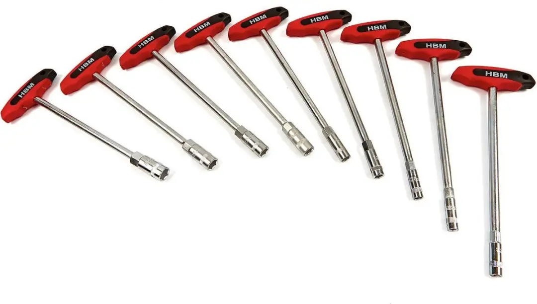HBM Machines 9-delige T-greep dopsleutelset 14mm - Zwart