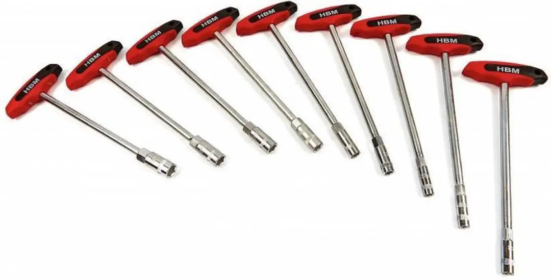 HBM Machines 9-delige T-greep dopsleutelset 14mm - Zwart