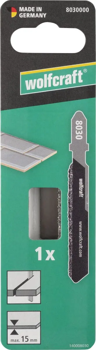 Wolfcraft Decoupeerzaagblad 8030000 - Tegels tot 15mm - T-schacht