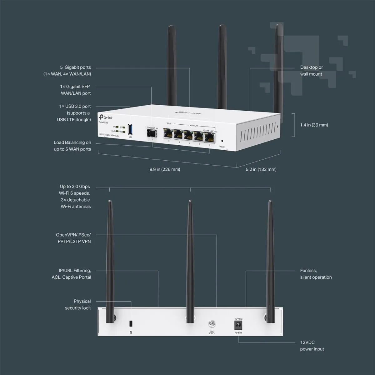 TP-Link Festa FR365 Gateway LoRa - 1000 MBit/s - afbeelding 2 van 6