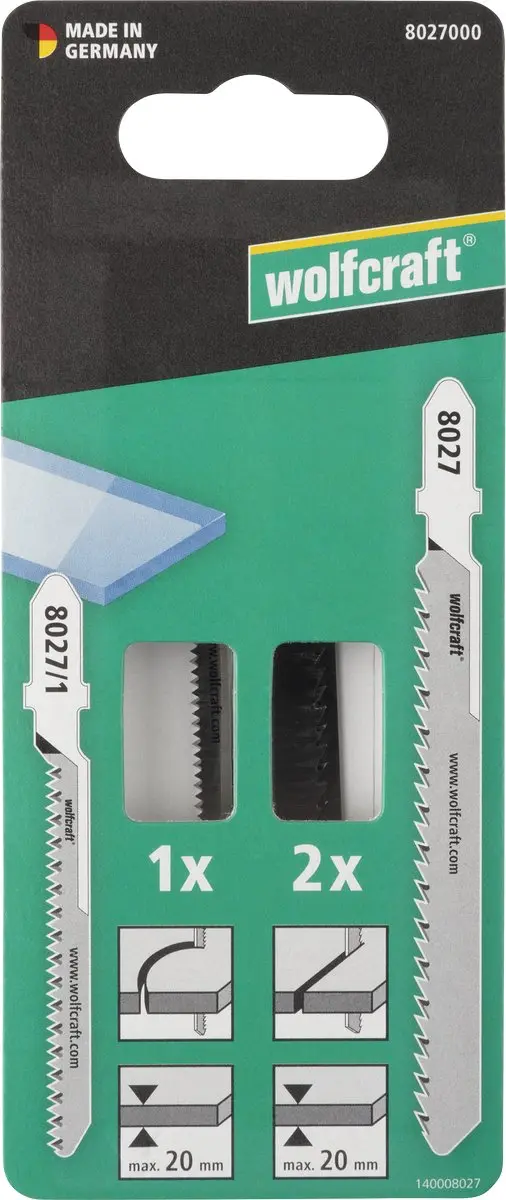 Wolfcraft Decoupeerzaagbladen Acrylglas 3-delig - HCS T-schacht