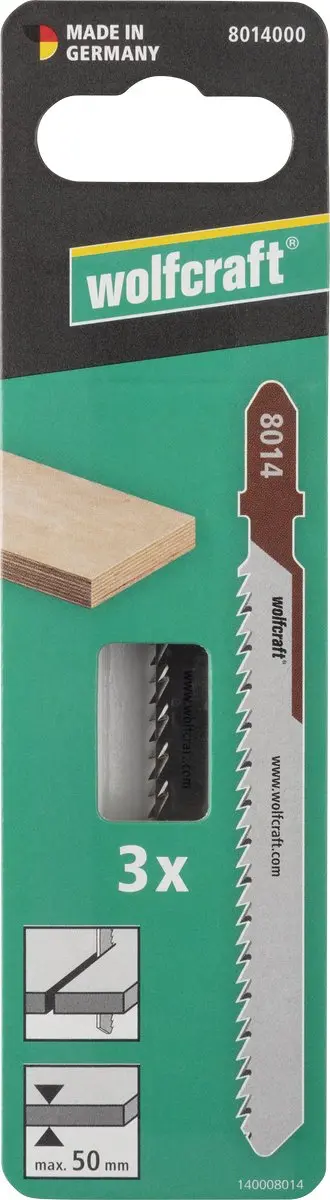 Wolfcraft Decoupeerzaagbladen 8014000 - 3 Stuks - Multiplex
