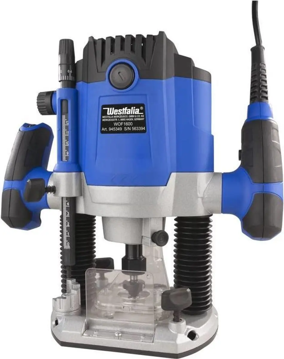 Westfalia WOF1600 Router Bovenfrees 1600W - Blauw/Zwart