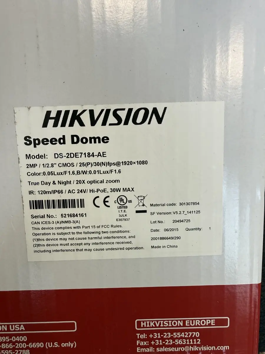 Hikvision DS-2DE7184-AE IP Buiten Dome Camera - 20x Zoom - Wit