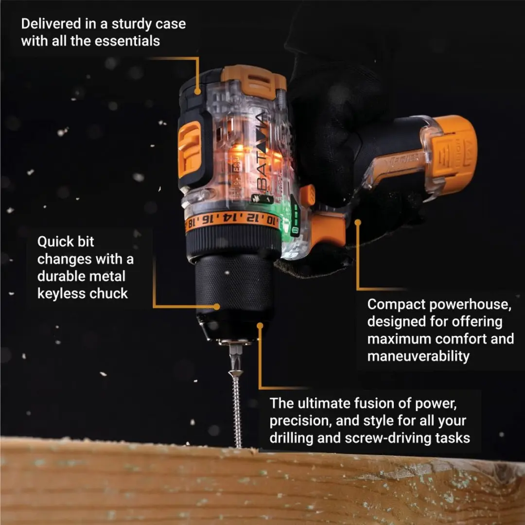 Batavia Fusion Drill 7065015 12V Accuboormachine - 2000mAh - 25mm Hout