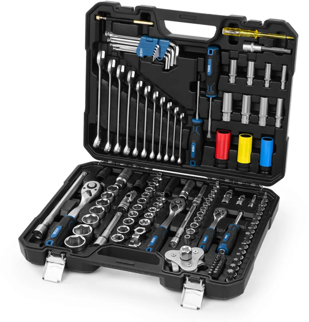 HBM 128-delige DoppenSet 1/4" - 4-13mm - Opbergkoffer