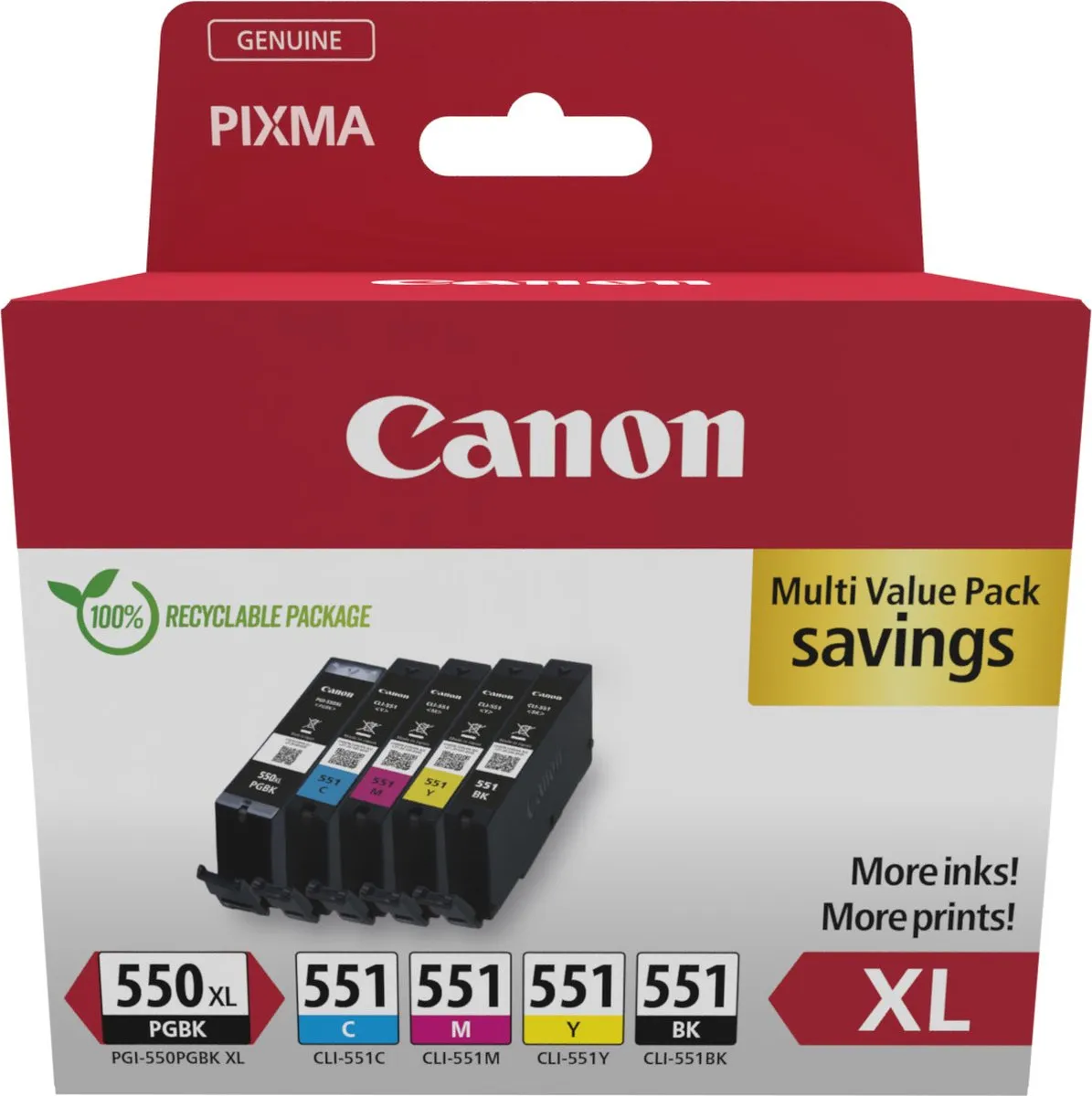 Canon PGI-550XL CLI-551 CMYK Inktcartridges