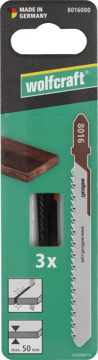 Wolfcraft Decoupeerzaagbladen Hardhout 3 Stuks - T-schacht