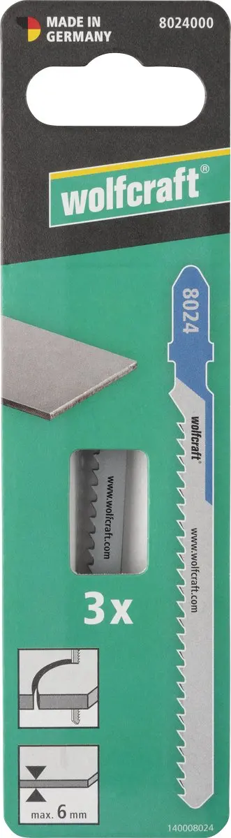 Wolfcraft HSS Decoupeerzaagbladen T-schacht 3 Stuks - 8024000