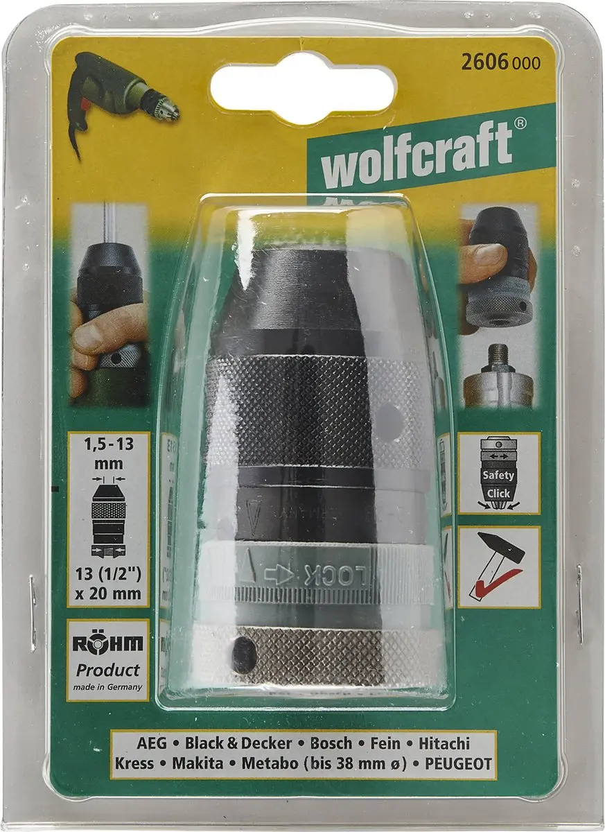 Wolfcraft Snelspanboorhouder 2606000 - Klopboorvast