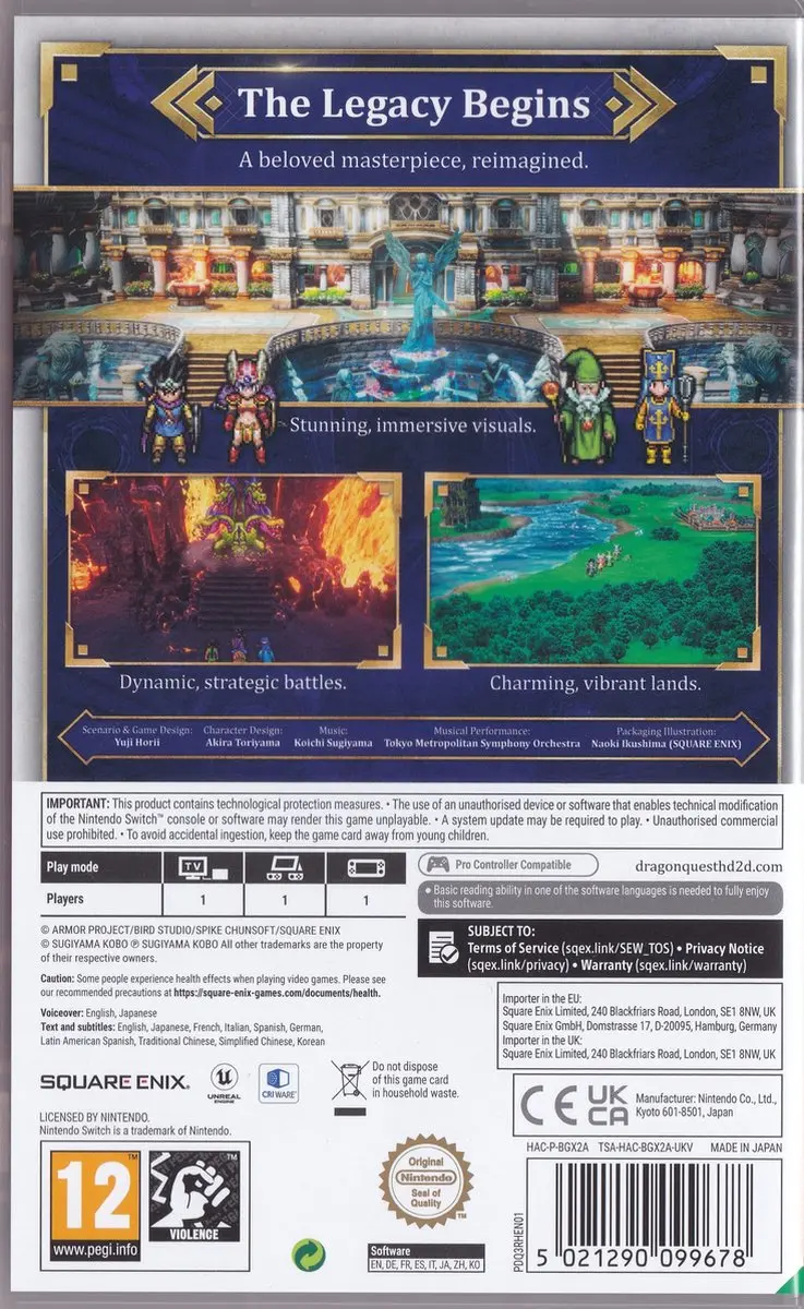 Square Enix Dragon Quest III Remake Nintendo Switch