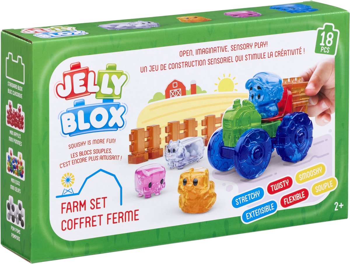 Goliath Jelly Blox Farm Set - Met Trekker - Constructiespeelgoed - Zachte Bouwblokken - Pijnvrij Spelen - Vanaf 2 jaar - BPA vrij