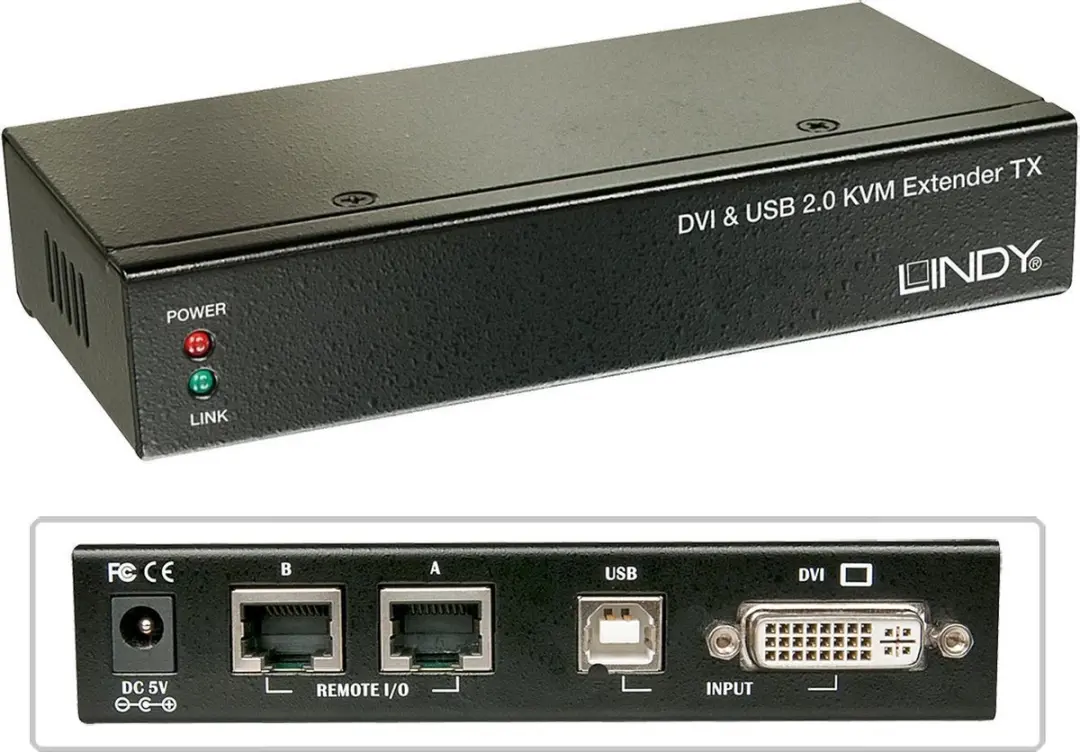 Lindy 39377 KVM-extender DVI - 1920x1200 - 2x USB 2.0